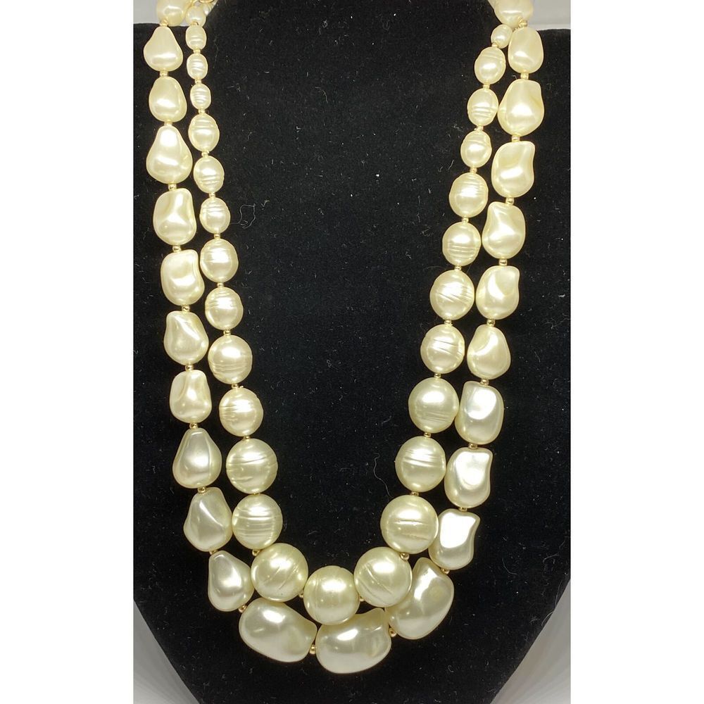 Charter Club 100085868NK Gold-Tone Pearl Double Row Collar Necklace JW59